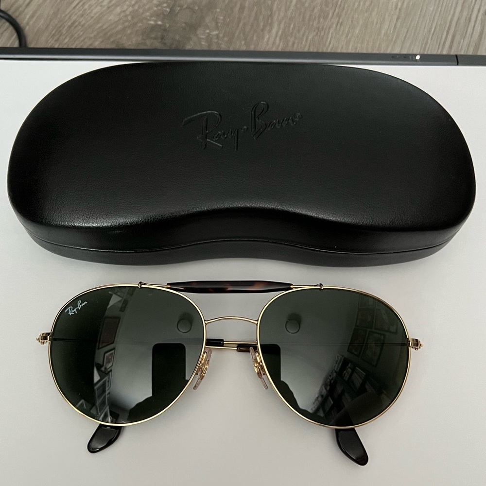 Ray Ban sun glasses 3540L gold round aviator 🕶️